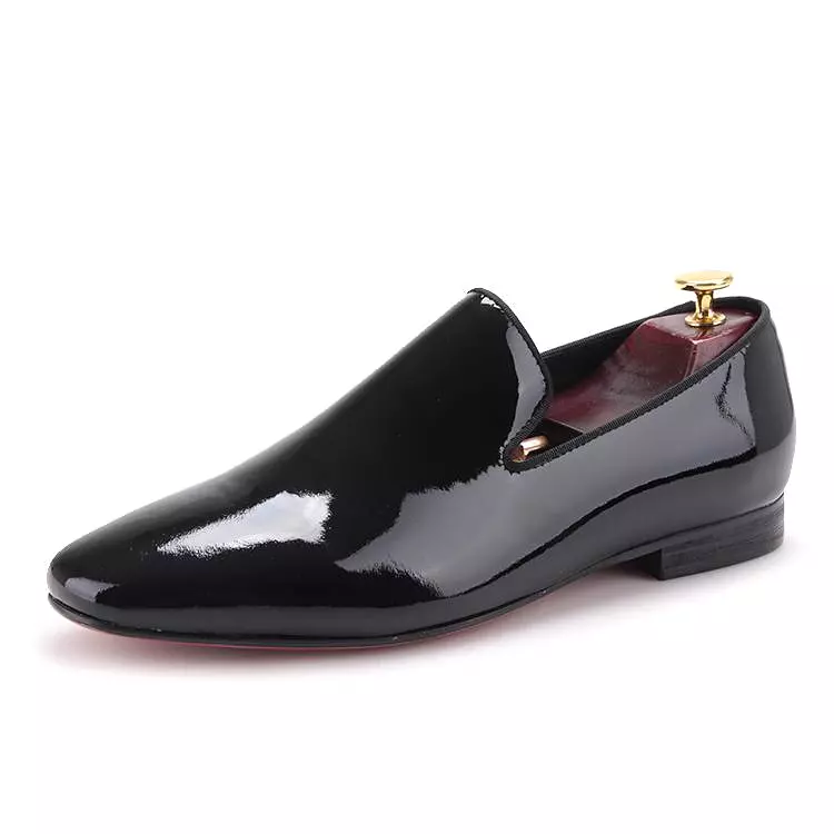 OneDrop Handmade Men Black Patent Leather Party Wedding Prom Banquet Loafers