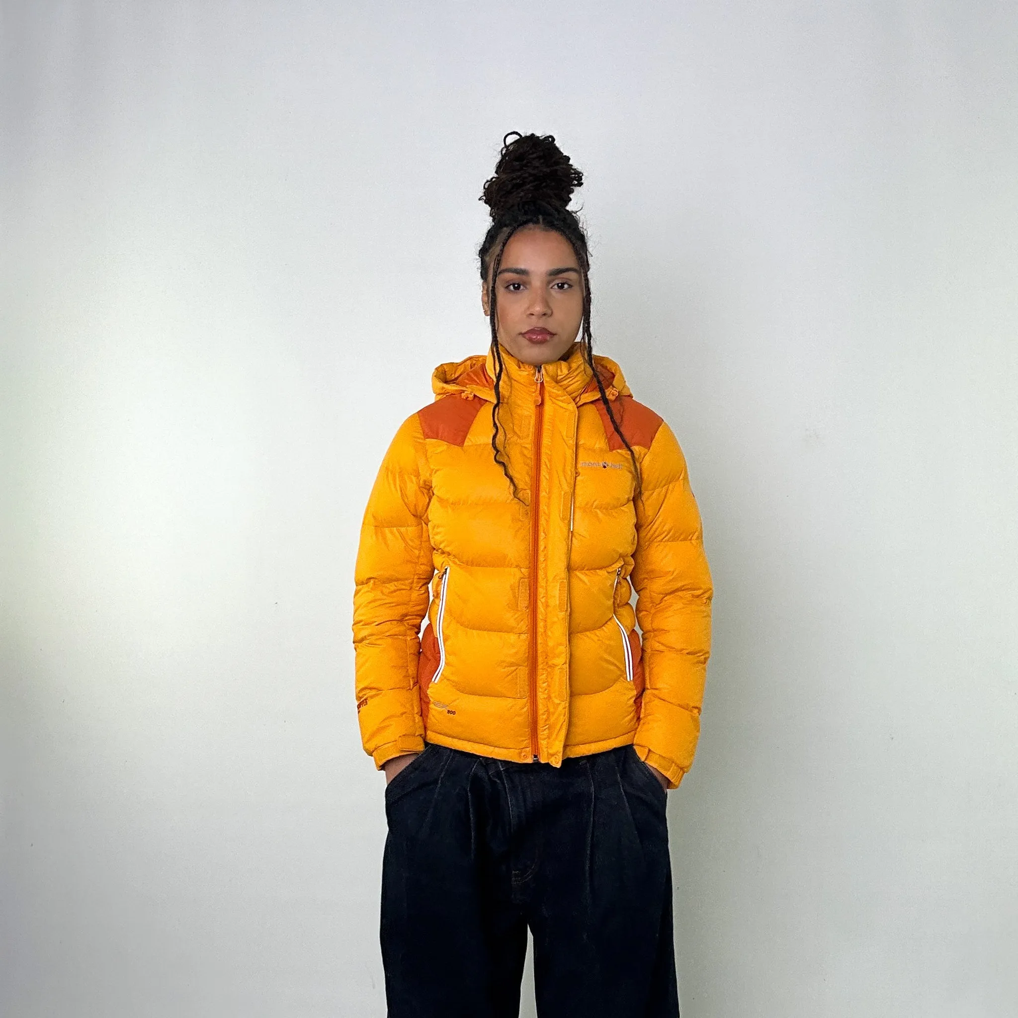 Orange y2ks Mont Bell EX 800 Puffer Jacket Coat (S)