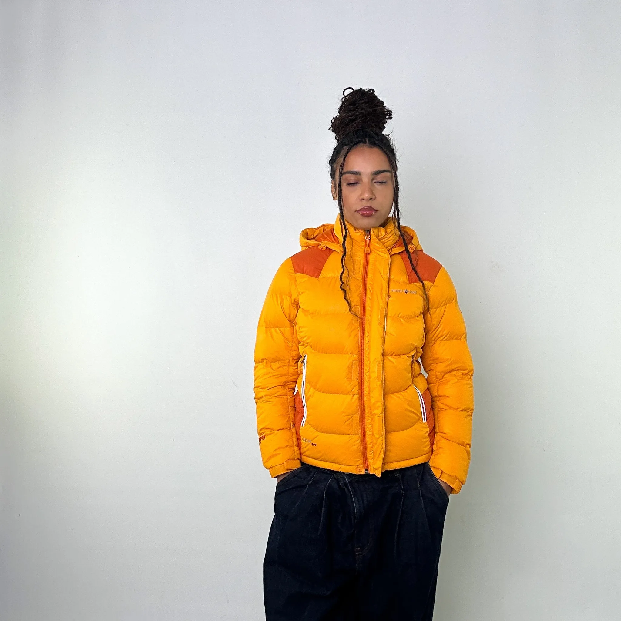 Orange y2ks Mont Bell EX 800 Puffer Jacket Coat (S)