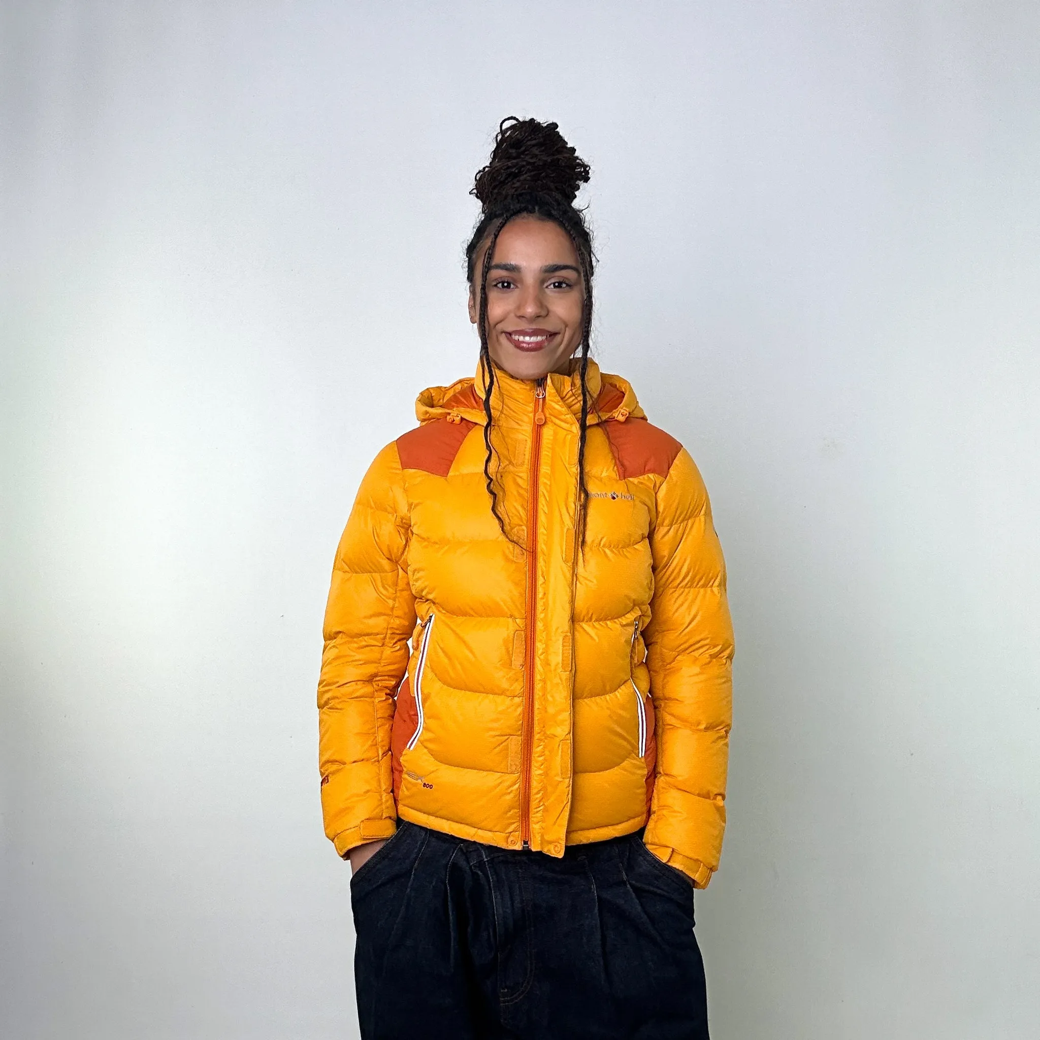 Orange y2ks Mont Bell EX 800 Puffer Jacket Coat (S)