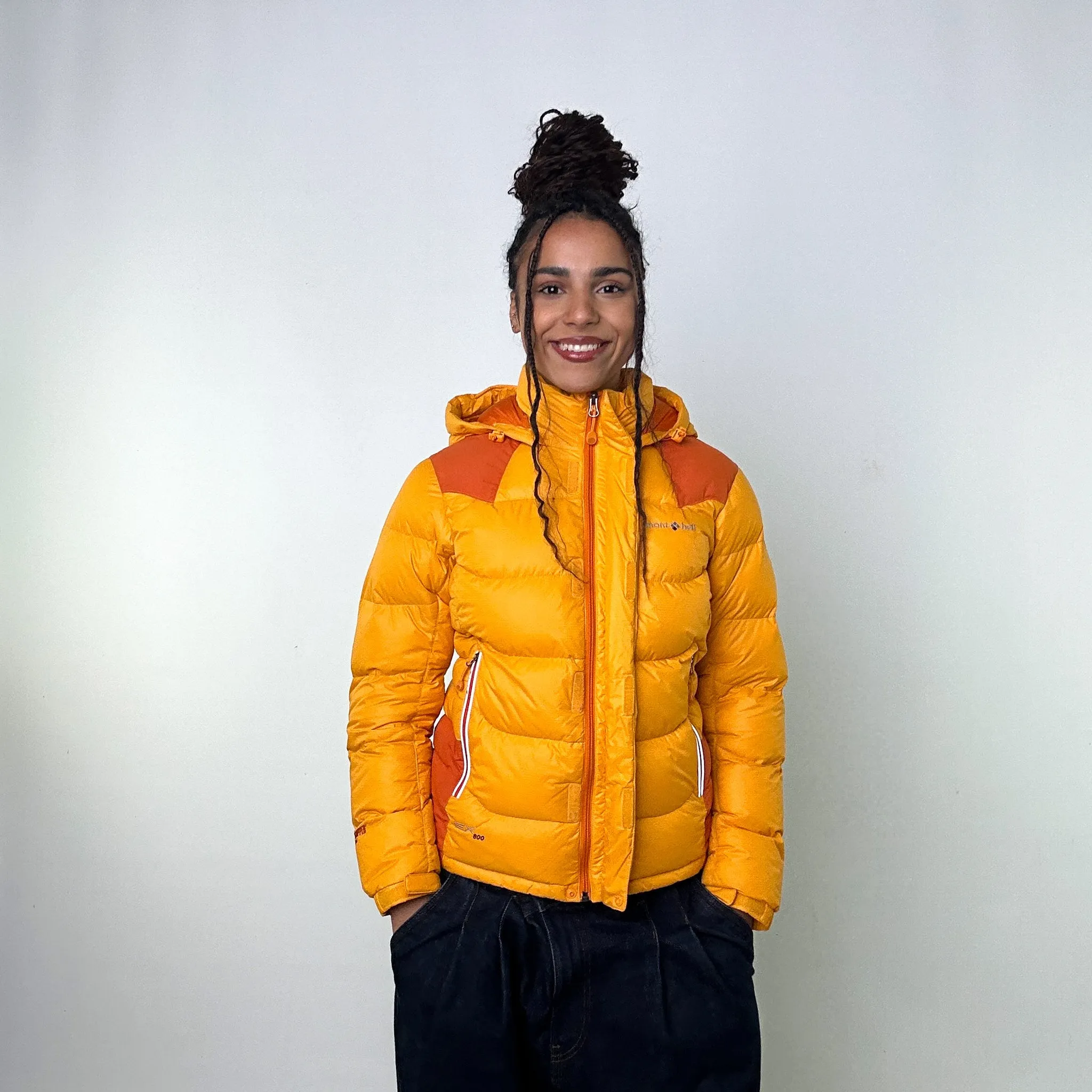 Orange y2ks Mont Bell EX 800 Puffer Jacket Coat (S)