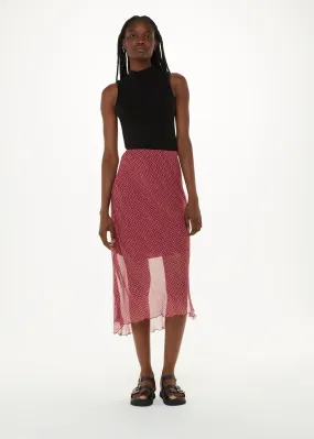 Pink Dainty Net Tie Detail Skirt