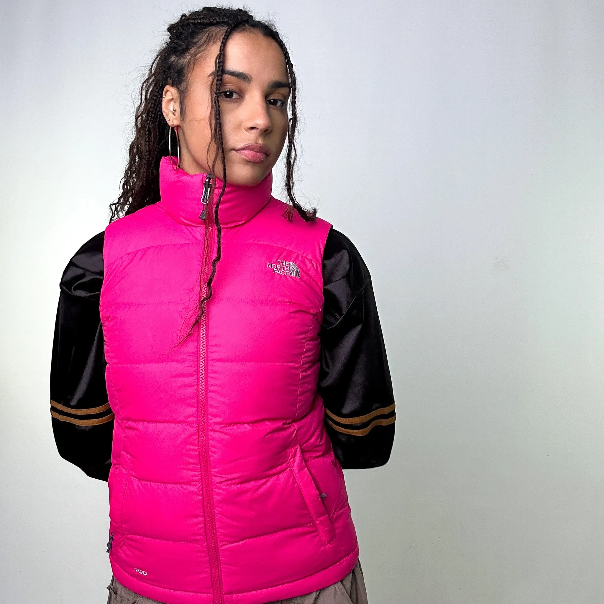 Pink y2ks The North Face 700 Series Puffer Jacket Coat Gilet (XS)