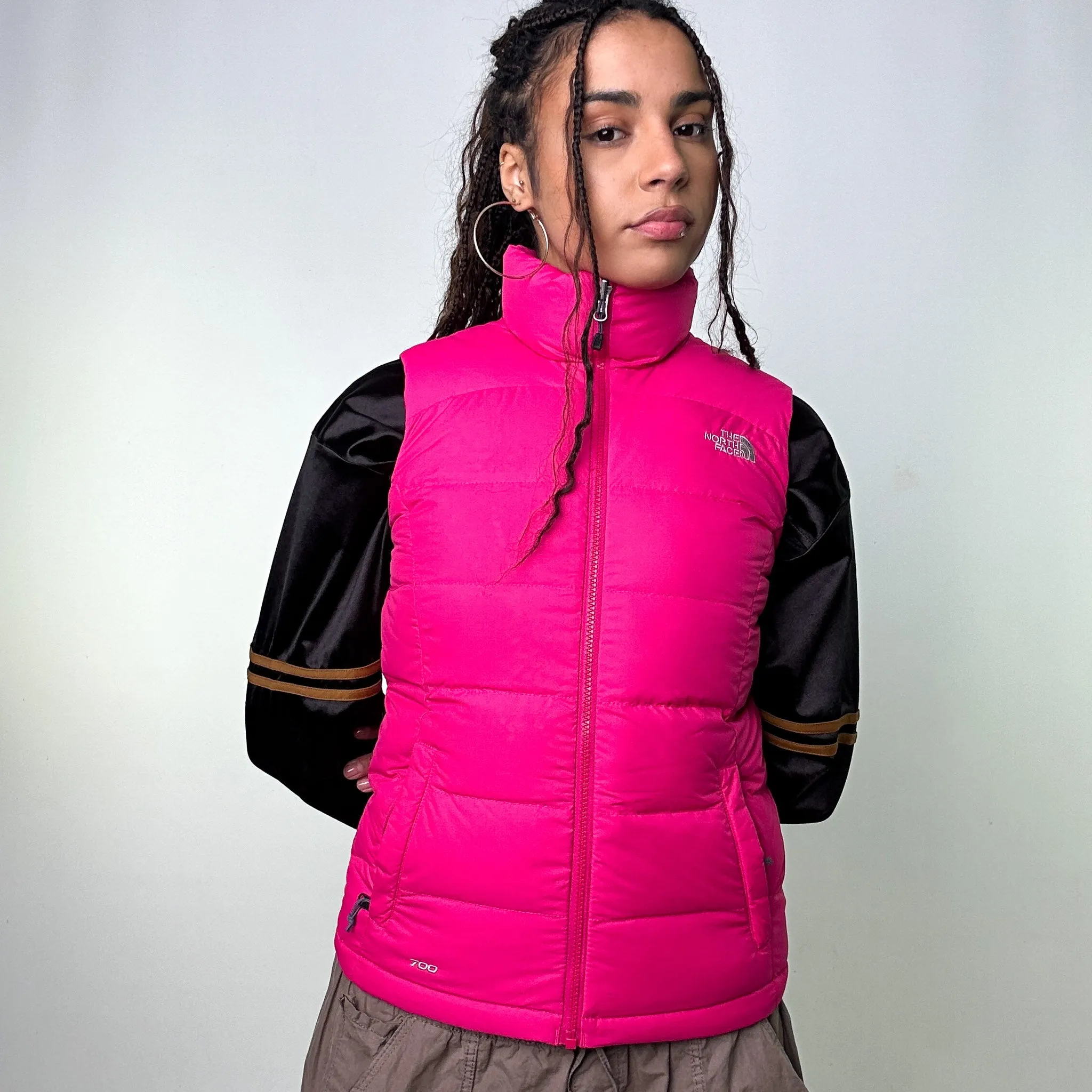 Pink y2ks The North Face 700 Series Puffer Jacket Coat Gilet (XS)