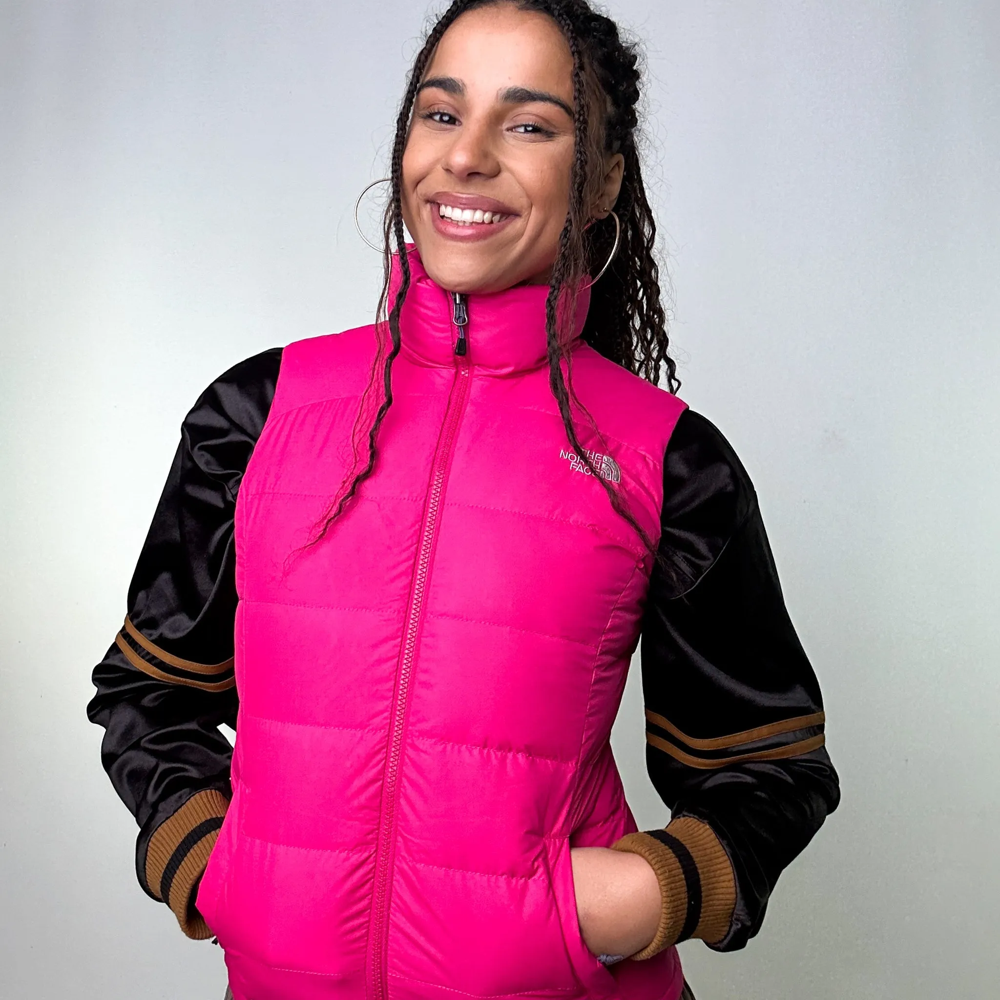 Pink y2ks The North Face 700 Series Puffer Jacket Coat Gilet (XS)