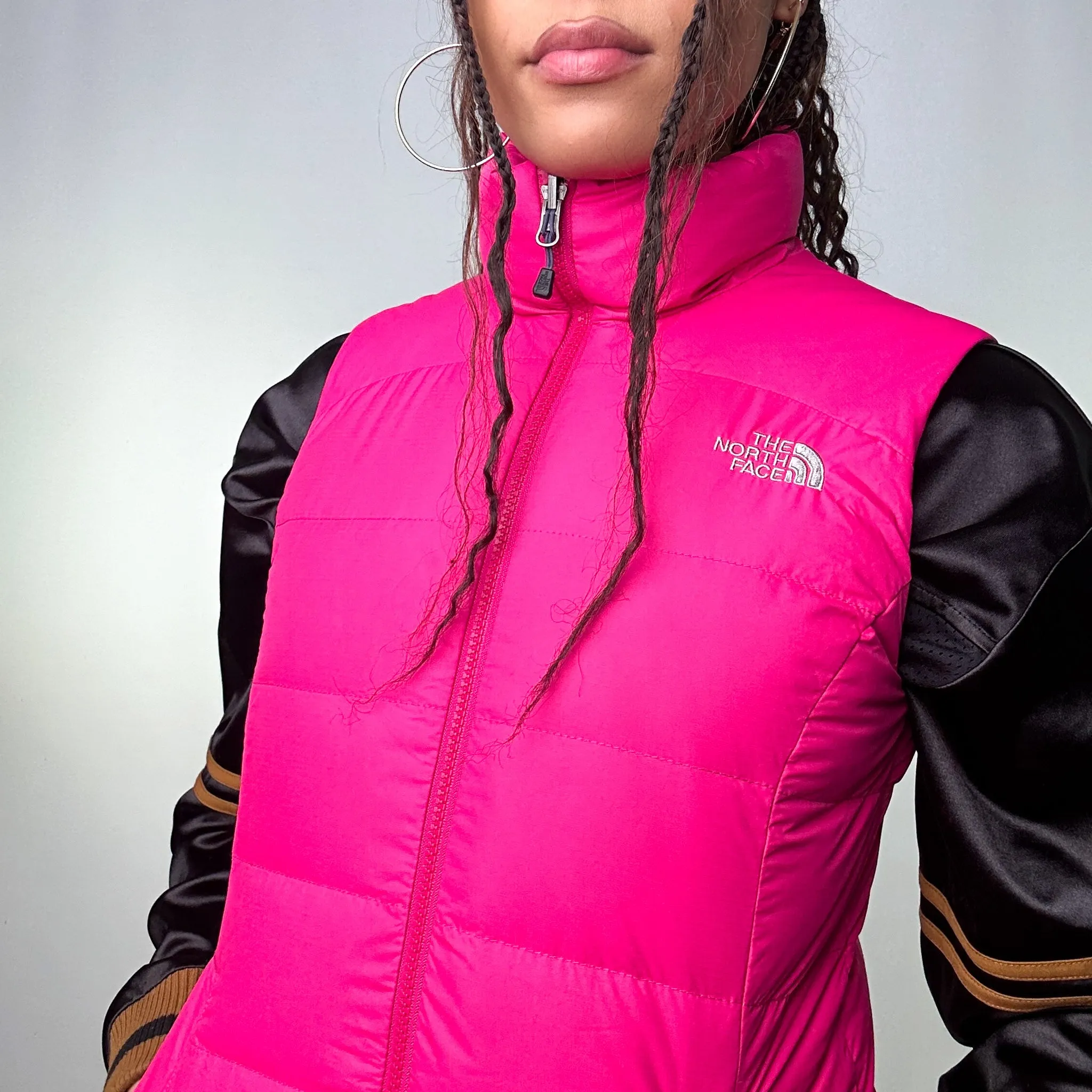 Pink y2ks The North Face 700 Series Puffer Jacket Coat Gilet (XS)