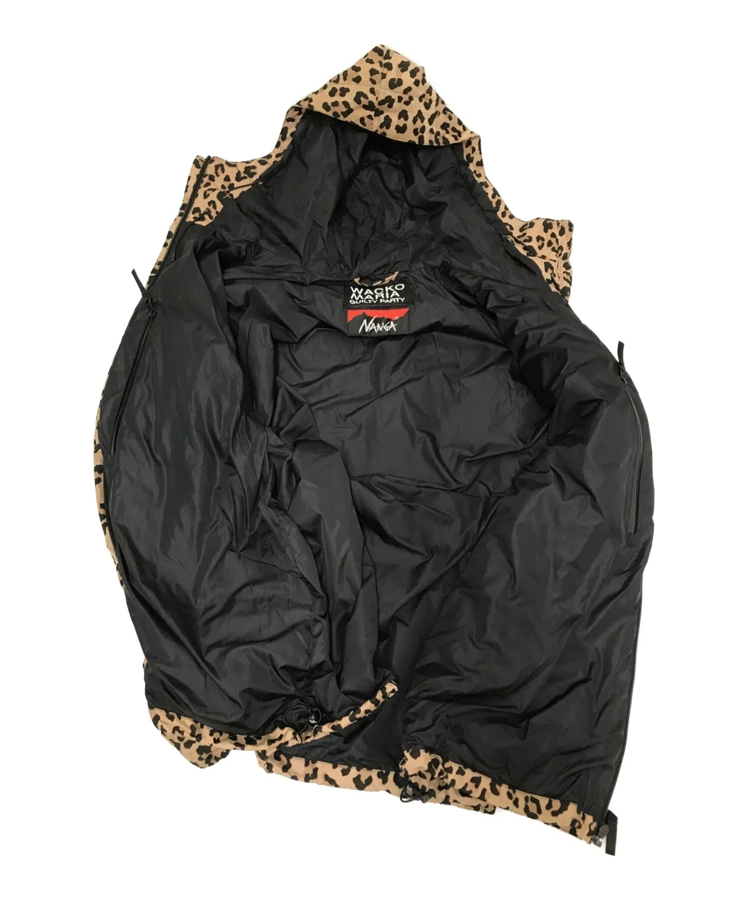 [Pre-owned] WACKO MARIA×NANGA Special Order LEOPARD MOUNTAIN PARKA Logo Embroidery Zip Blouson