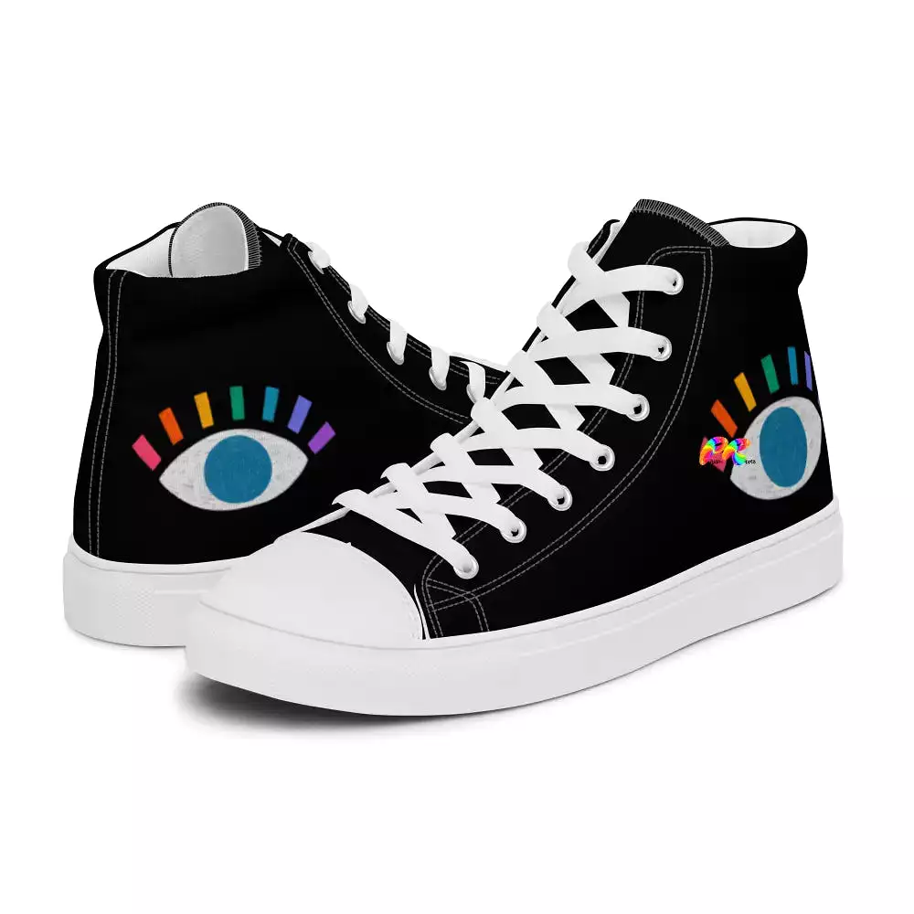 Rainbow Eye Women’s High Top Canvas Shoes