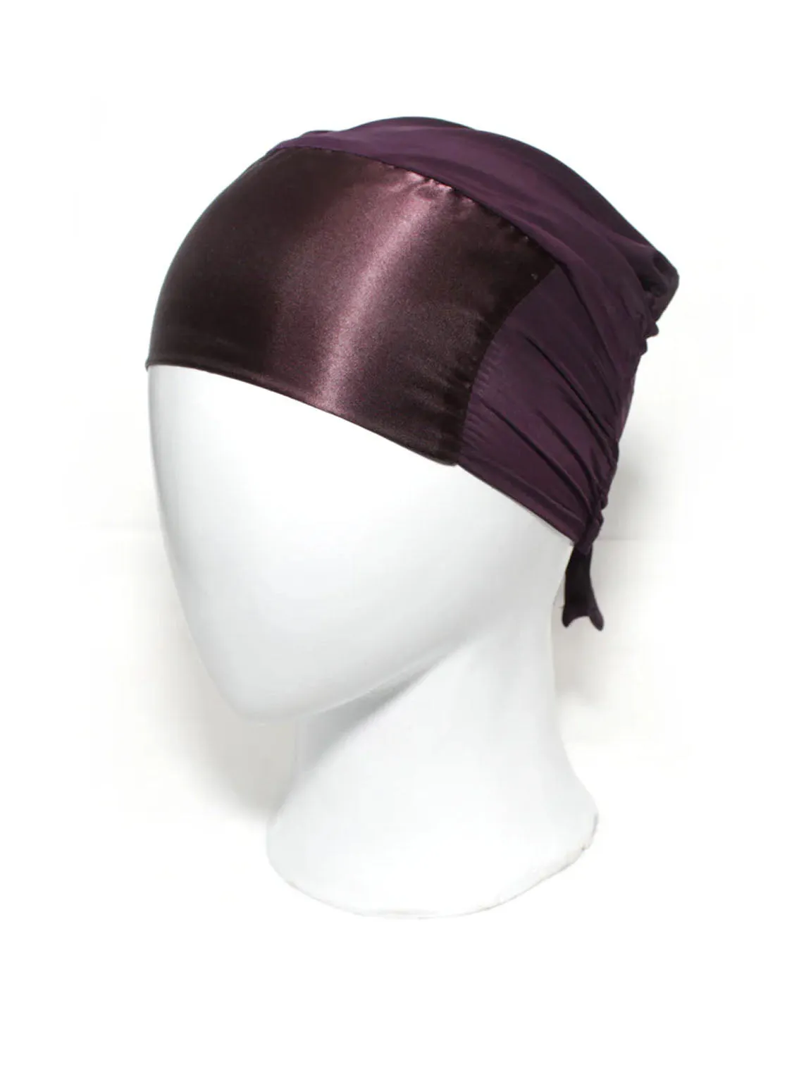 Satin Hijab Cap By Hijab ul Hareem Purple - HH24HC 03