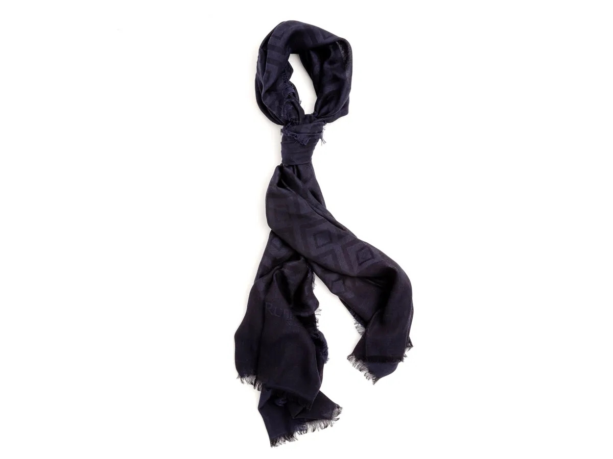 Scarf Diamond Pattern Navy