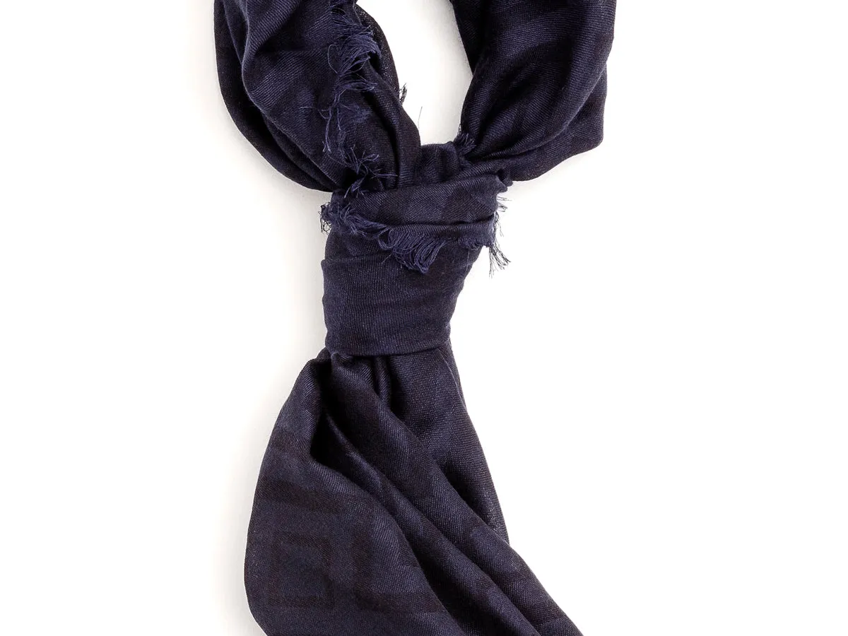 Scarf Diamond Pattern Navy