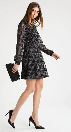 Sheer Sleeve Print Dress