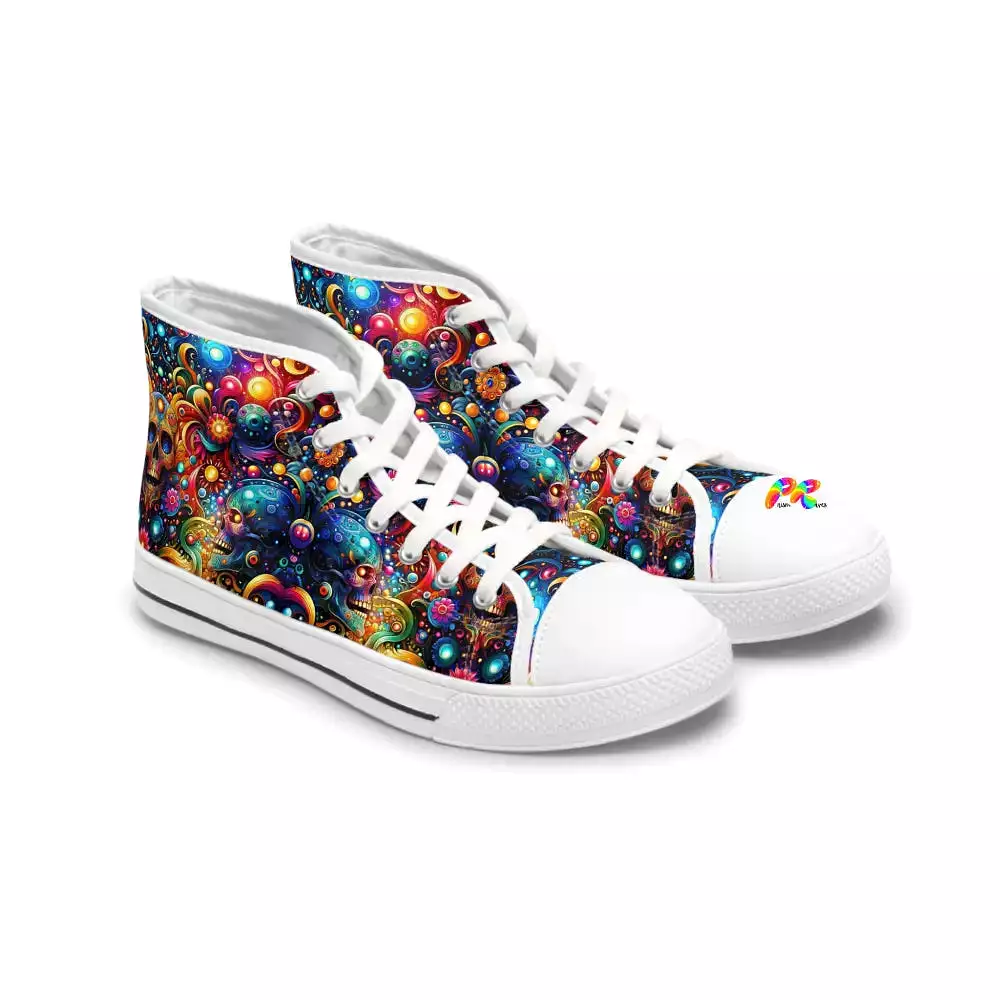 Skull Light Fantasia Rave Women's High Top Sneakers