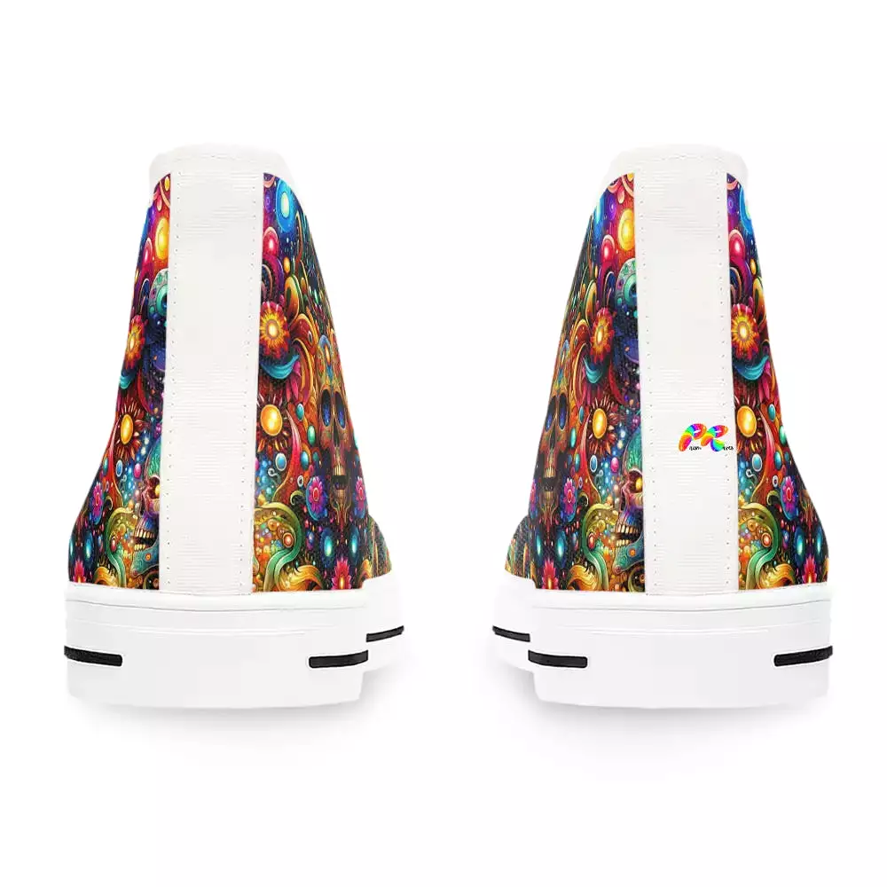 Skull Light Fantasia Rave Women's High Top Sneakers