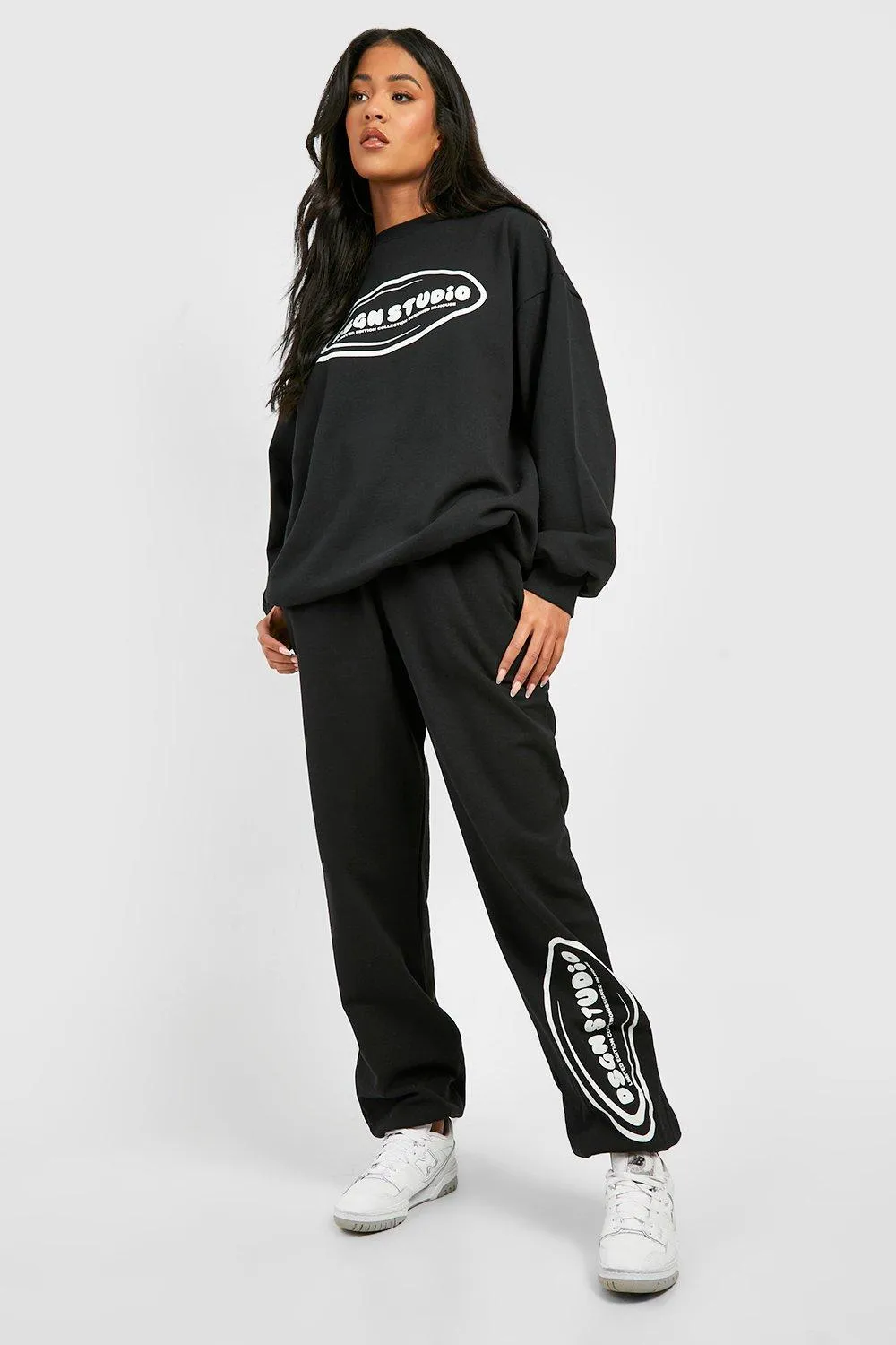 Tall Dsgn Studio Printed Sweater And Jogger Tracksuit