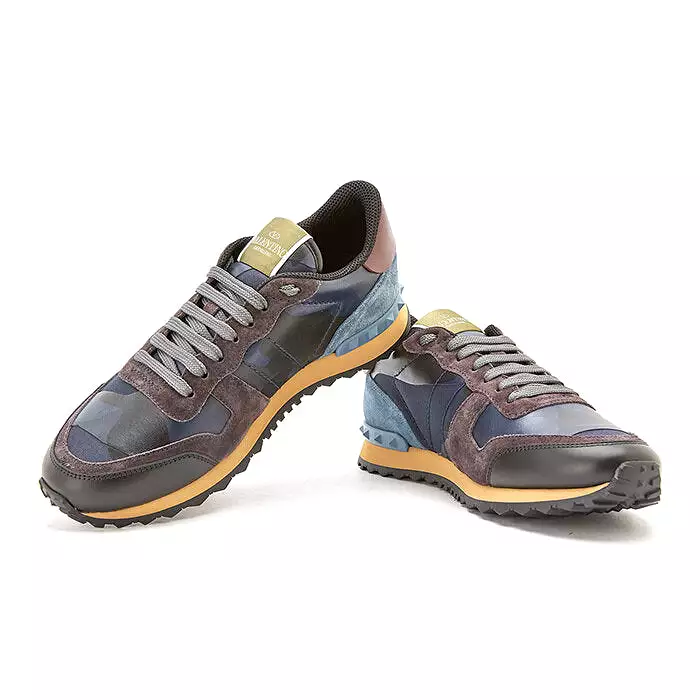 Valentino Garavani Men's Rockrunner Sneakers - CAMO/BLUE BROWN