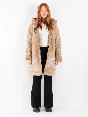 Vintage 90's Women Sheepskin Coat in Beige