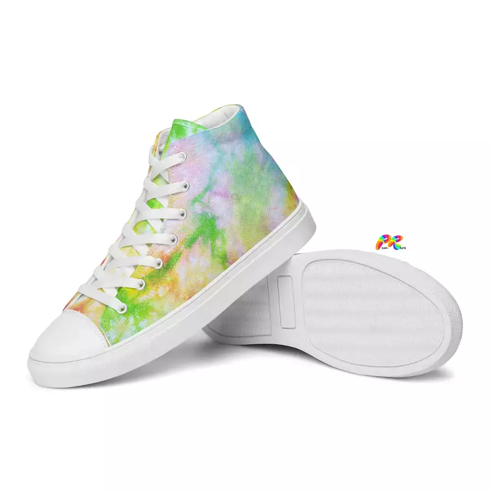 Vivid Tie-dye Women’s High Top Canvas Shoes