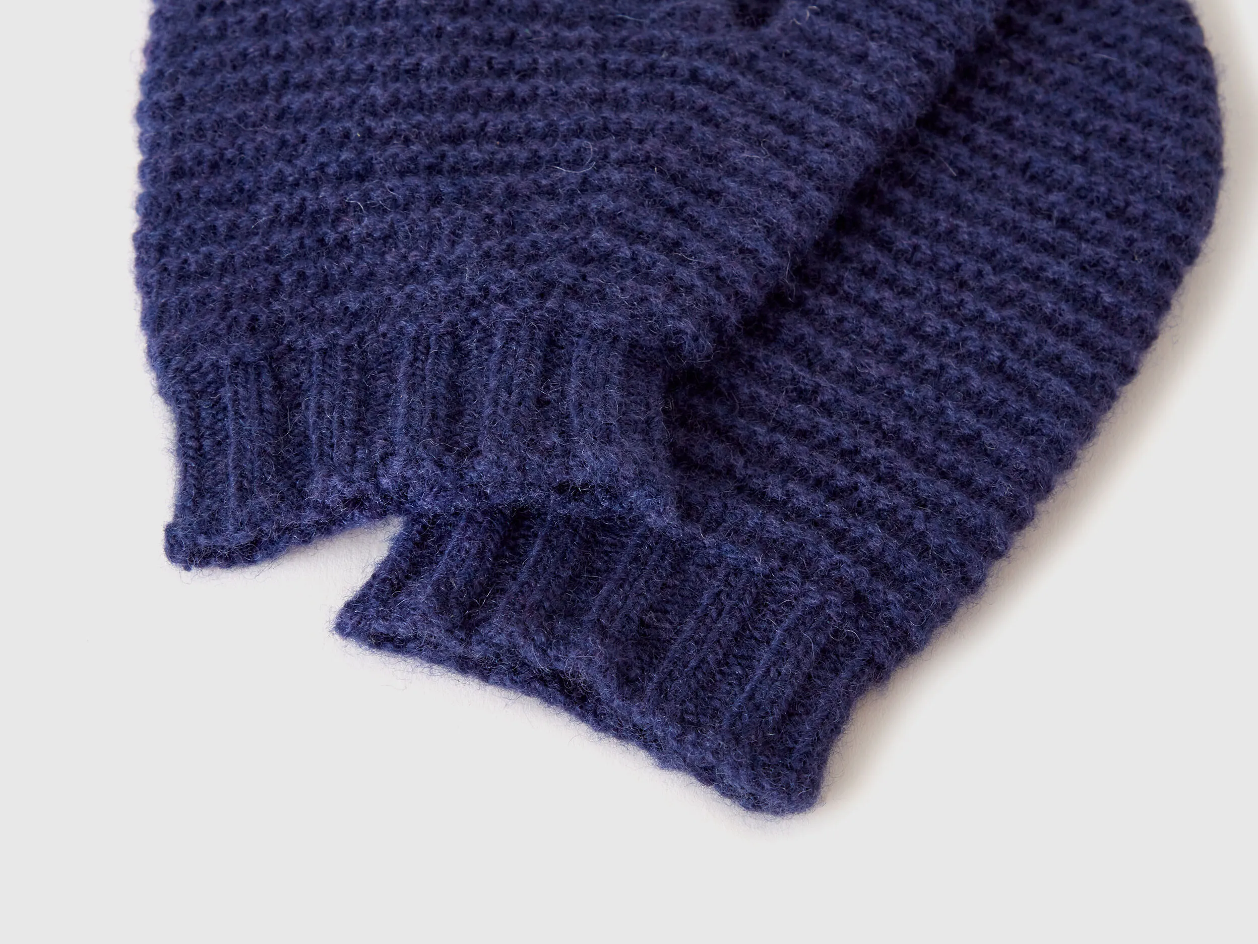 Wool blend mittens - Dark Blue | Benetton