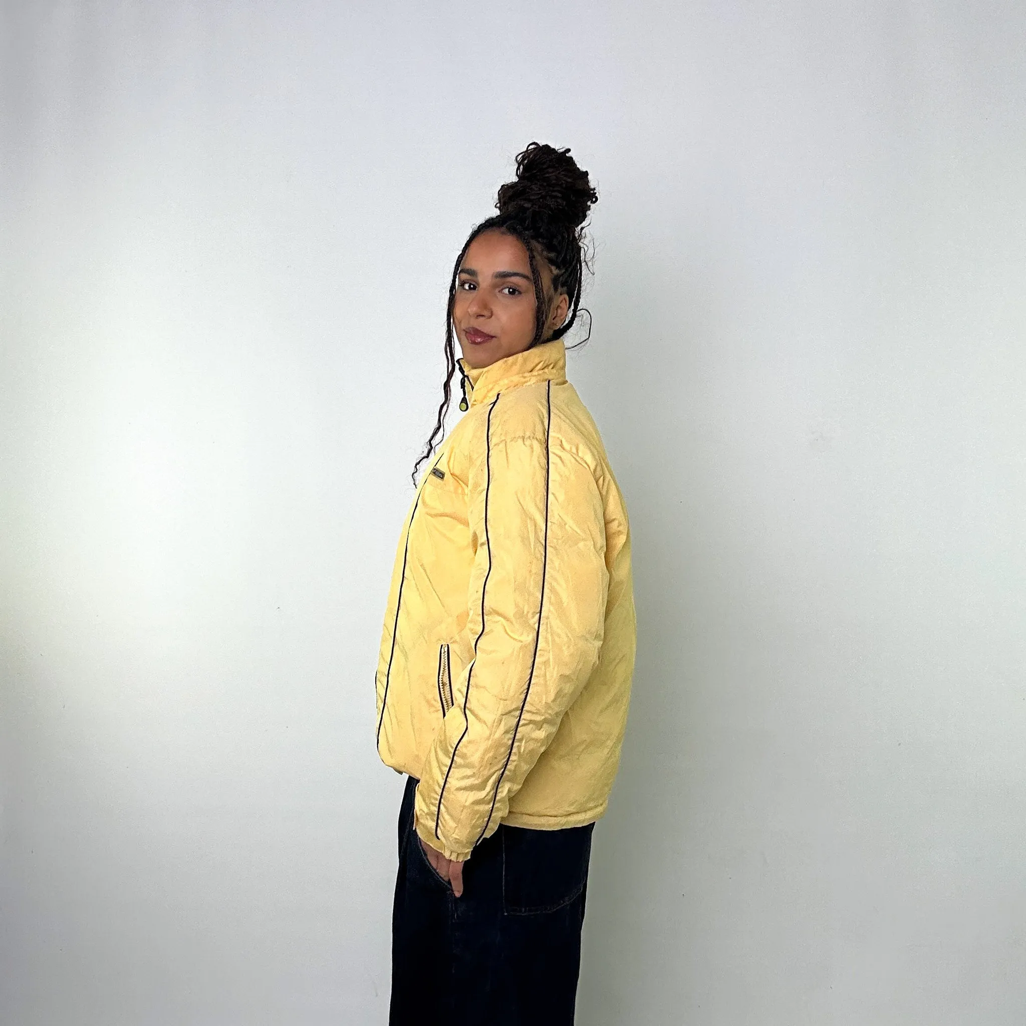 Yellow 90s Balenciaga Reversible Puffer Jacket Coat (M)